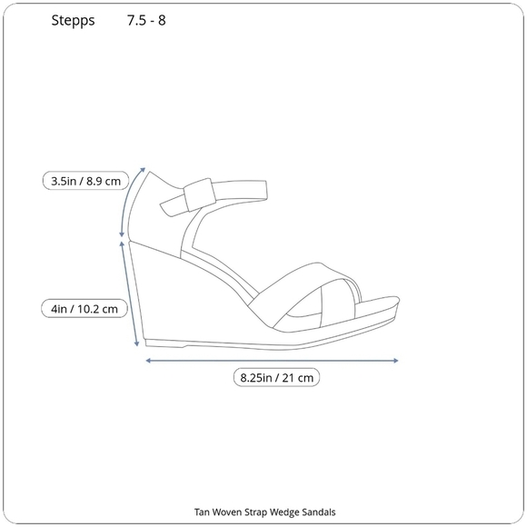 Stepps Tan Woven Strap Wedge Sandals - Picture 17 of 17